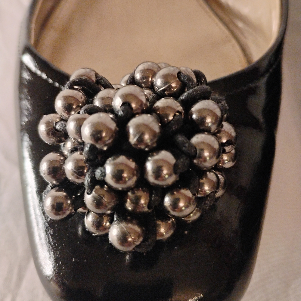 Liz Claiborne Patent Beaded Slingback Shoe - Picture 2 of 10